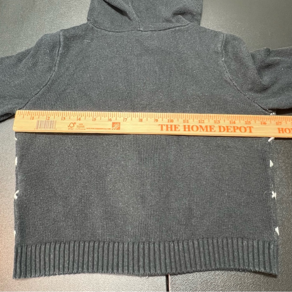 Hollister Full Zip Hooded Argyle Sweater  Women’s Sz. Med Black White Silver - Picture 6 of 6